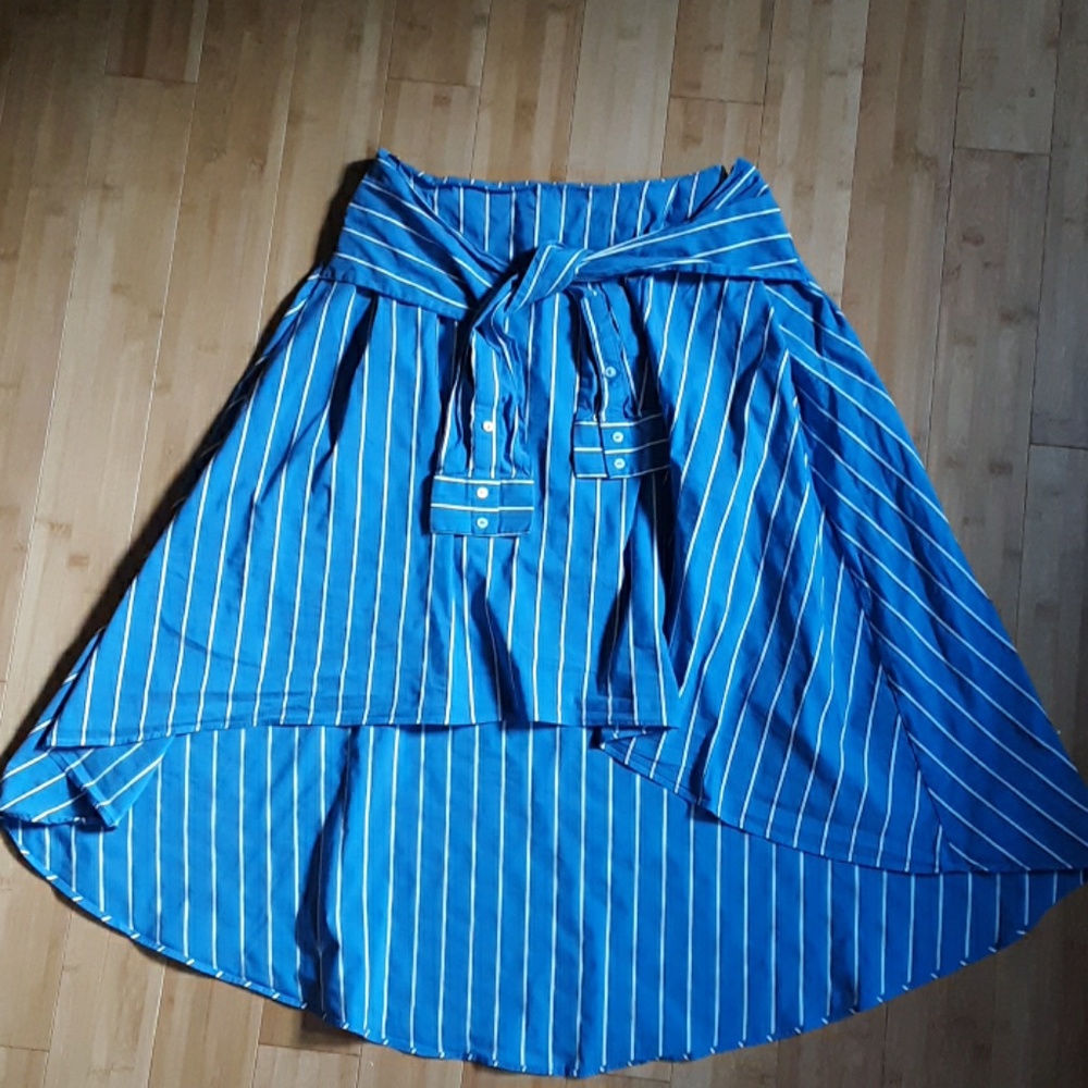 Zara High/Low Skirt with Shirtsleeve Tie Detail